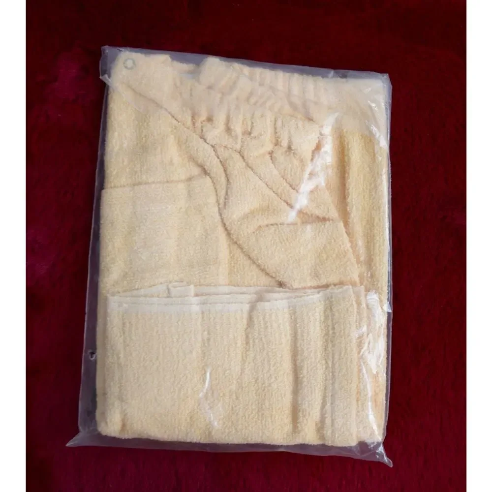 NIP NOS Sears Terry-Go-Round Elastic-Waist Towel Half-Towel Half-Robe Ivory